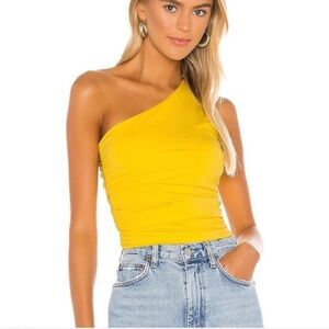 Superdown Yellow One-Shoulder Women's Top XS
